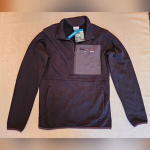 Columbia Bretten Park Half Zip Fleece, Black Men's Small, NWT